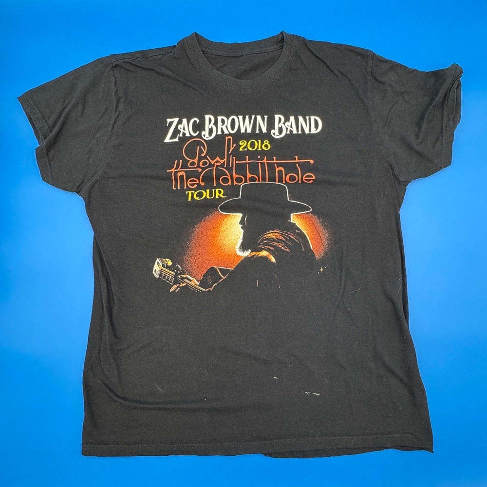 Zac Brown Band 2018 Down the Rabbit Hole Tour Black‎ T Shirt Men's
